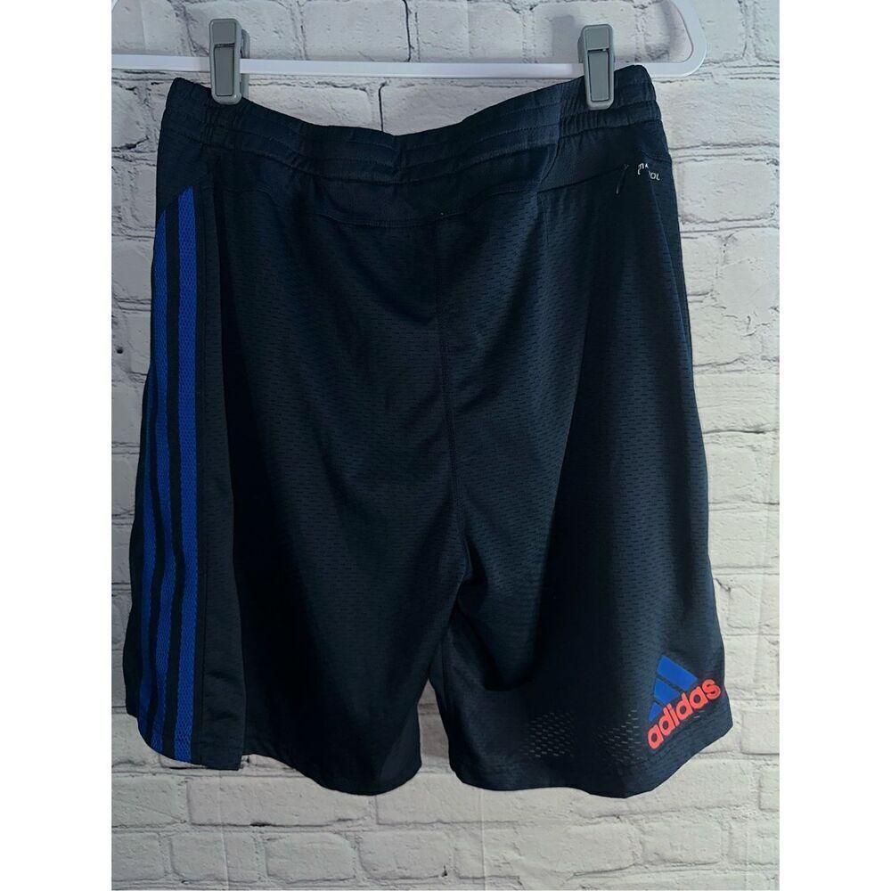 Adidas Men's Large Designed 2 Move Climacool 3-Stripes Shorts Orange/Navy Blue/B - Picture 4 of 9